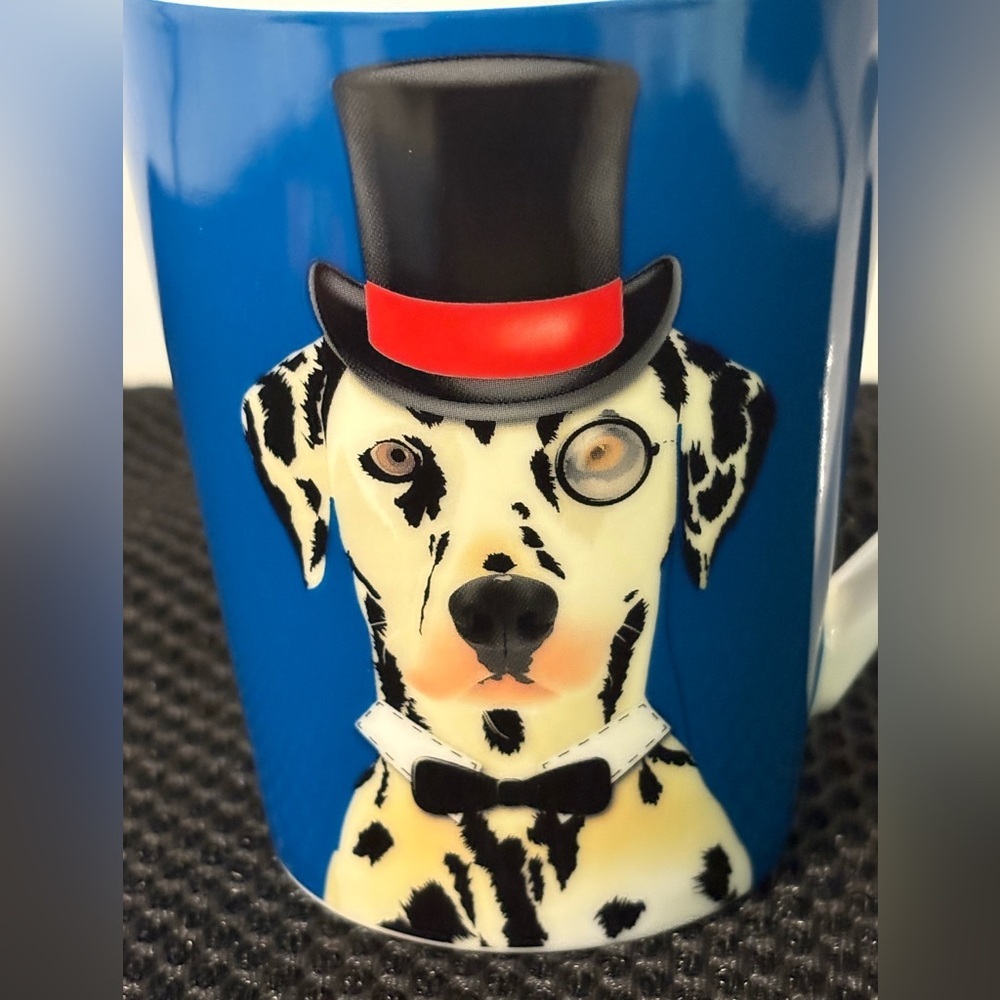 Dapper Dalmatian Dog Mug - Christopher Vine "The Mob" Porcelain Coffee Cup - Picture 8 of 8